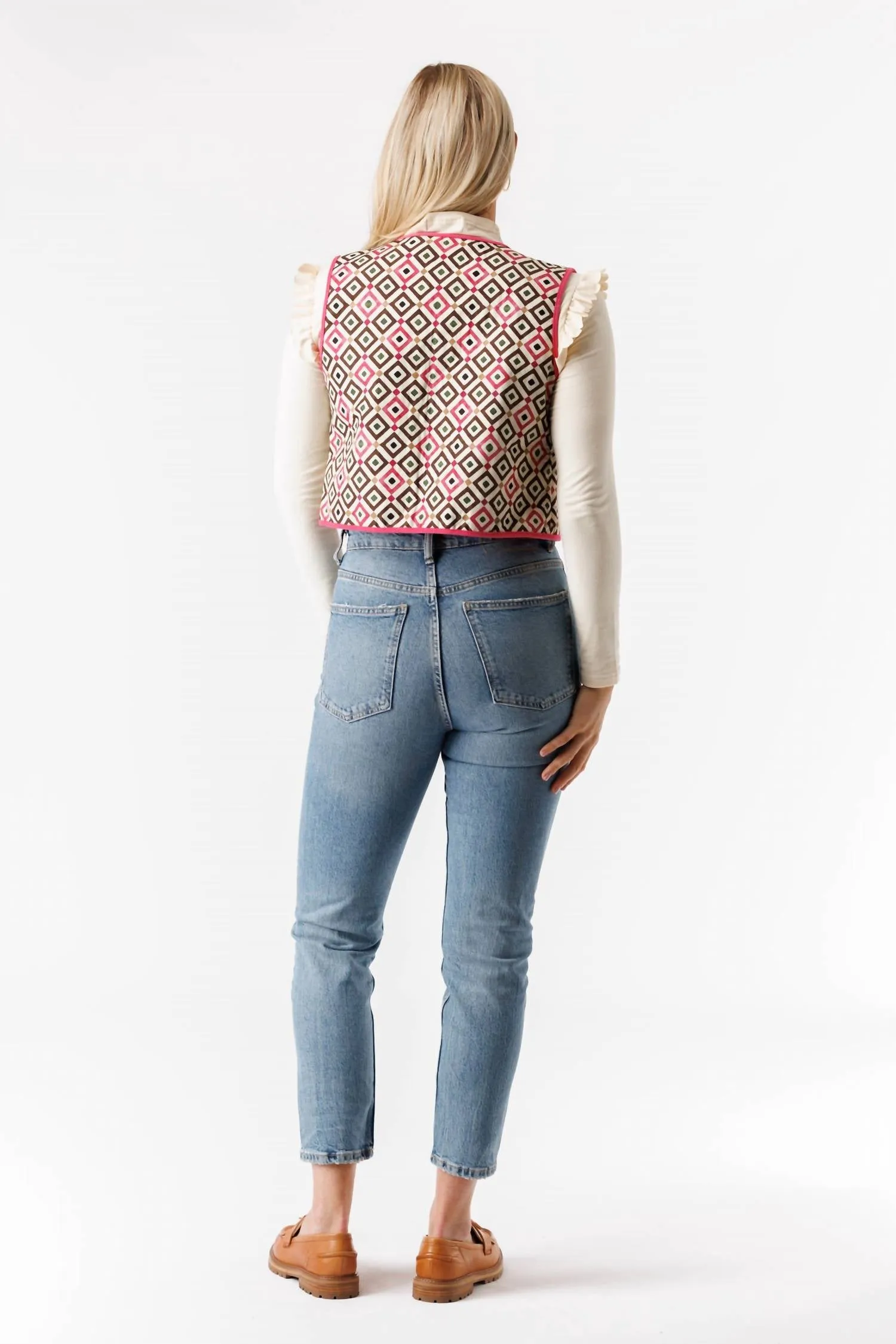 Vienna Reversible Vest In Dolce Tile