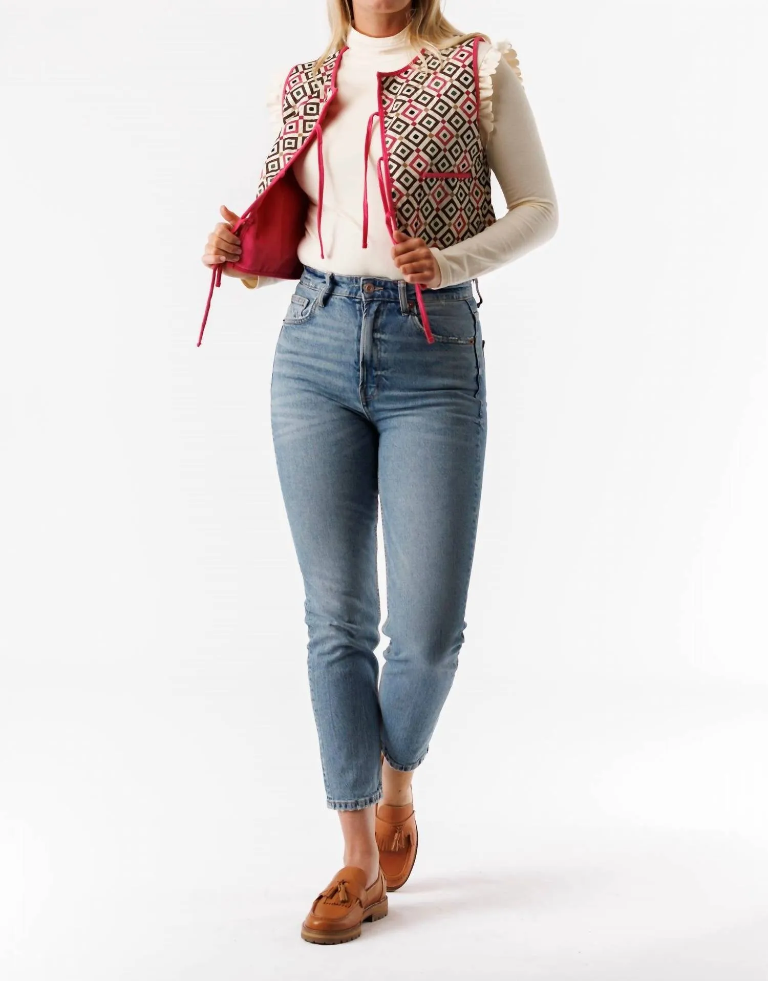 Vienna Reversible Vest In Dolce Tile