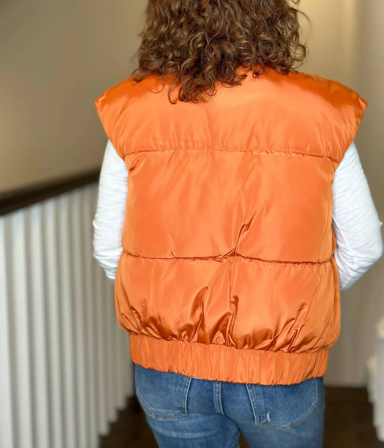 Vika Puffer Vest In Brick