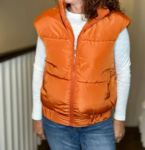Vika Puffer Vest In Brick