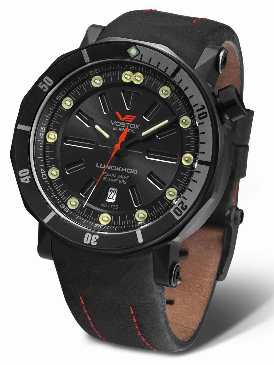 Vostok-Europe LUNOKHOD 2 AUTOMATIC Tritium Tube Mens Black Watch NH35A/6204208 Sports Watch for Men/Women Budget Sports Watch Luxury Sports Watch