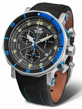 Vostok-Europe LUNOKHOD 2 GRAND CHRONO Mens Blue Silver Watch 6S30/6205213 Sports Watch for Men/Women Budget Sports Watch Luxury Sports Watch