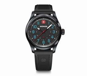 Wenger Terragraph 43 mm Black Dial Black Silicone Watch 01.0541.127 