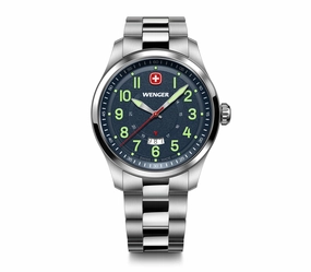 Wenger Terragraph 43 mm Blue Dial Stainless Steel Watch 01.0541.123,quartz watch, quartz watches for men, quartz watches for women, best quartz watch, minimalist quartz watch, luxury quartz watch, waterproof quartz watch,analog quartz watch, digital quartz