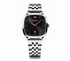 Wenger Vintage Classic 37mm Black Dial Stainless Steel Watch 01.1921.102 