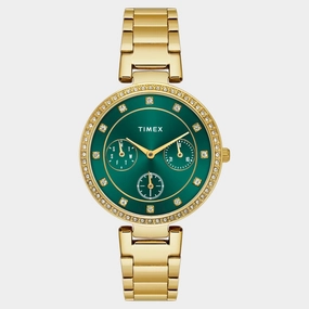 Women Quartz Green Dial Multi-Function Stainless Steel Watch TWEL18700 women watches best women watches affordable women's watches branded women watches