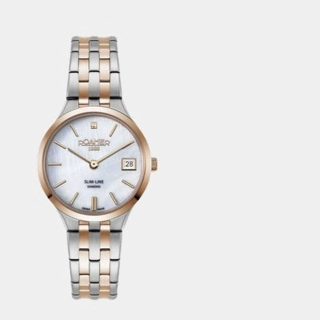 Women Quartz Mother of Pearl Dial Analog Stainless Steel Watch 864857 49 20 50