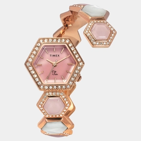 Women Quartz Pink Dial Analog Brass Watch TWEL17903 women watches best women watches affordable women's watches branded women watches