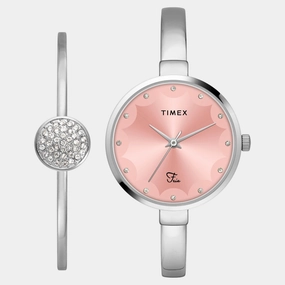Women Quartz Pink Dial Analog Brass Watch TWEL18500 women watches best women watches affordable women's watches branded women watches