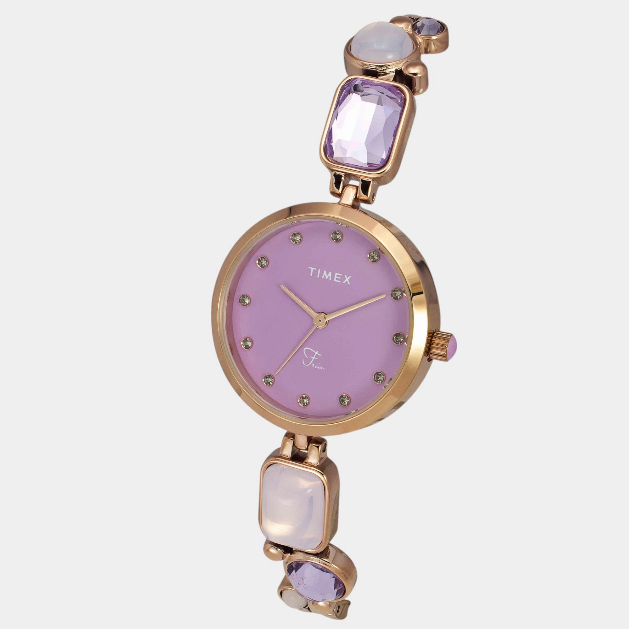 Women Quartz Purple Dial Analog Brass Watch TWEL17803