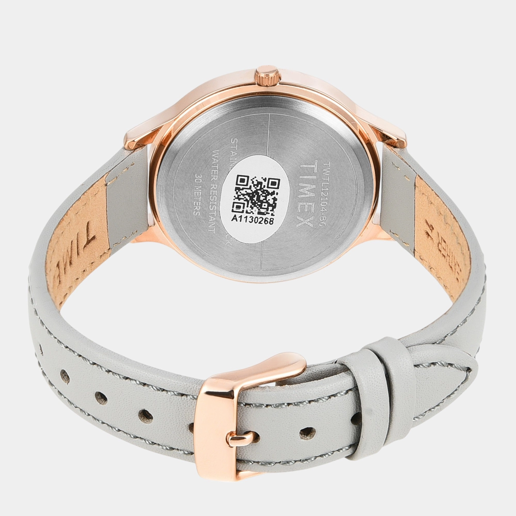 Women Quartz Silver Dial Analog Leather Watch TWTL12104