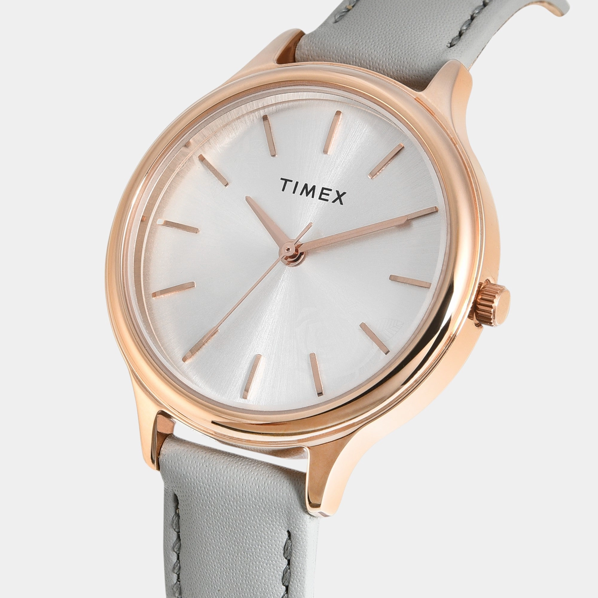 Women Quartz Silver Dial Analog Leather Watch TWTL12104