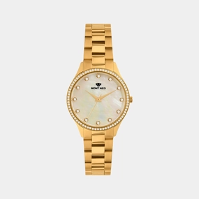 Women Quartz White Mother Of Pearl Dial Analog Metal Watch 4509B-M2201 women watches best women watches affordable women's watches branded women watches