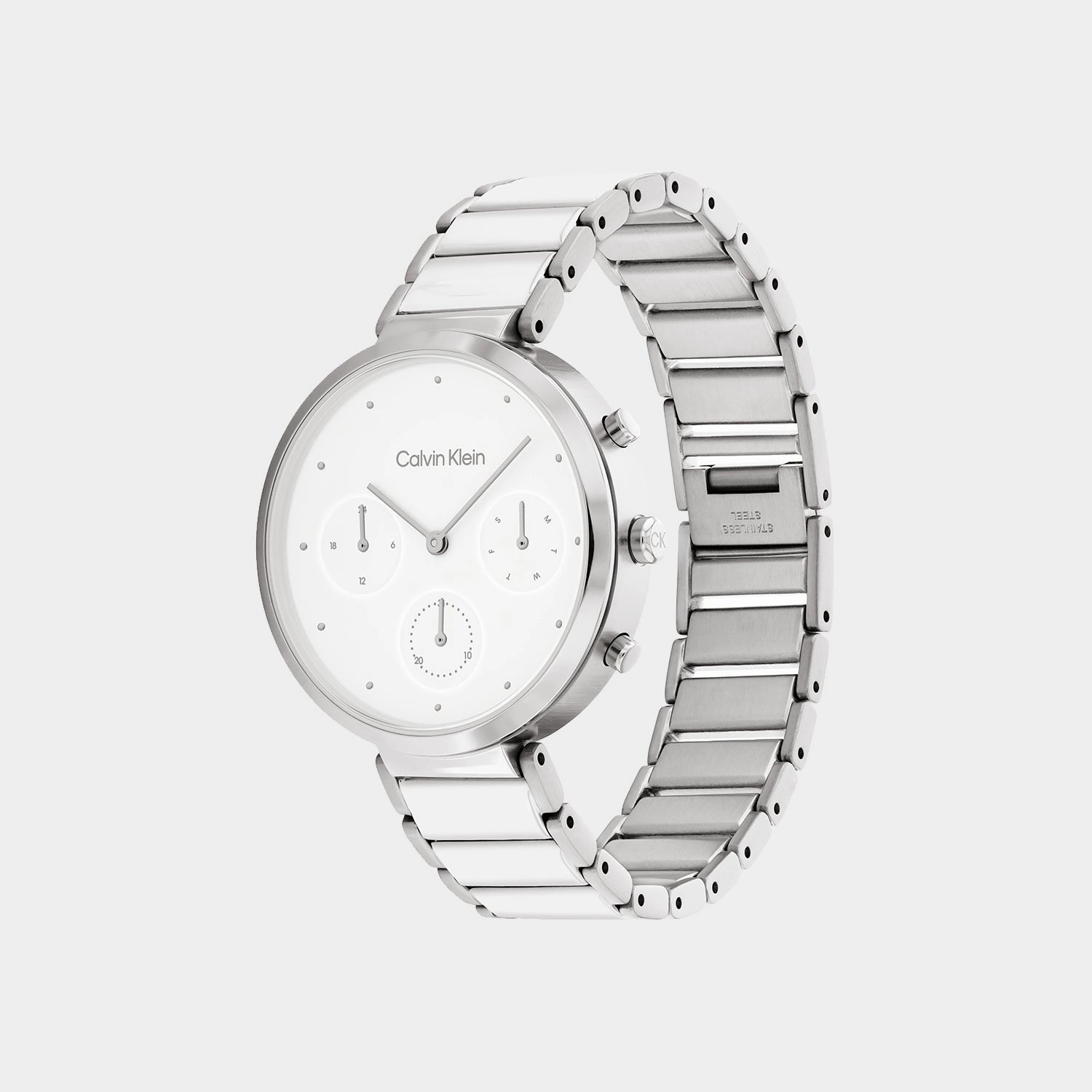 Women White Chronograph Stainless Steel Watch 25200282