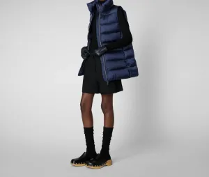Womens Coral Puffer Vest In Blue Black90010