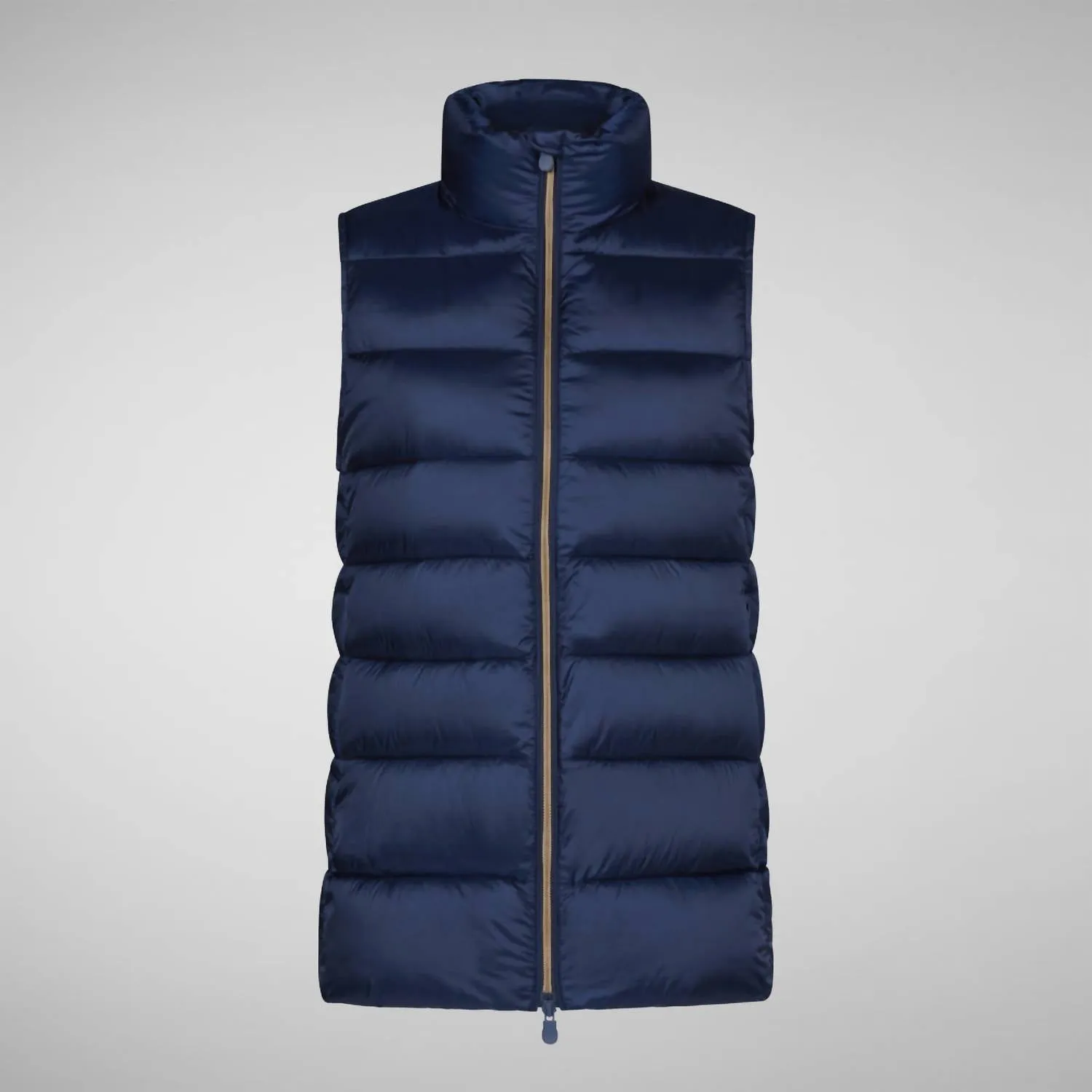 Womens Coral Puffer Vest In Blue Black90010
