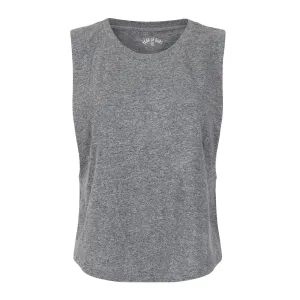 Women's Flow Cropped Muscle Tank In Heather Grey