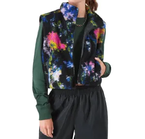 Women's French Terry Reversable Vest In Floral Print Glitch