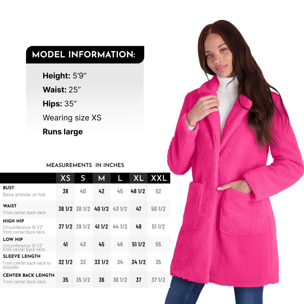 Womens Teddy Faux Shearling Faux Fur Coat