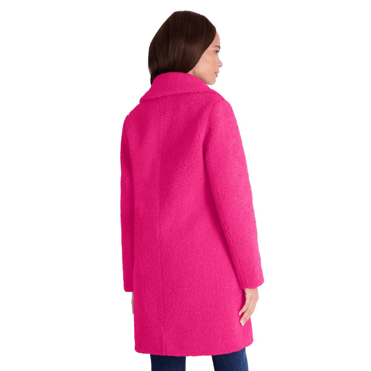 Womens Teddy Faux Shearling Faux Fur Coat