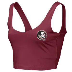 Zoozatz Women's Seminole Logo V-neck Crop Tank - Garnet ZooZatz Clothing Women