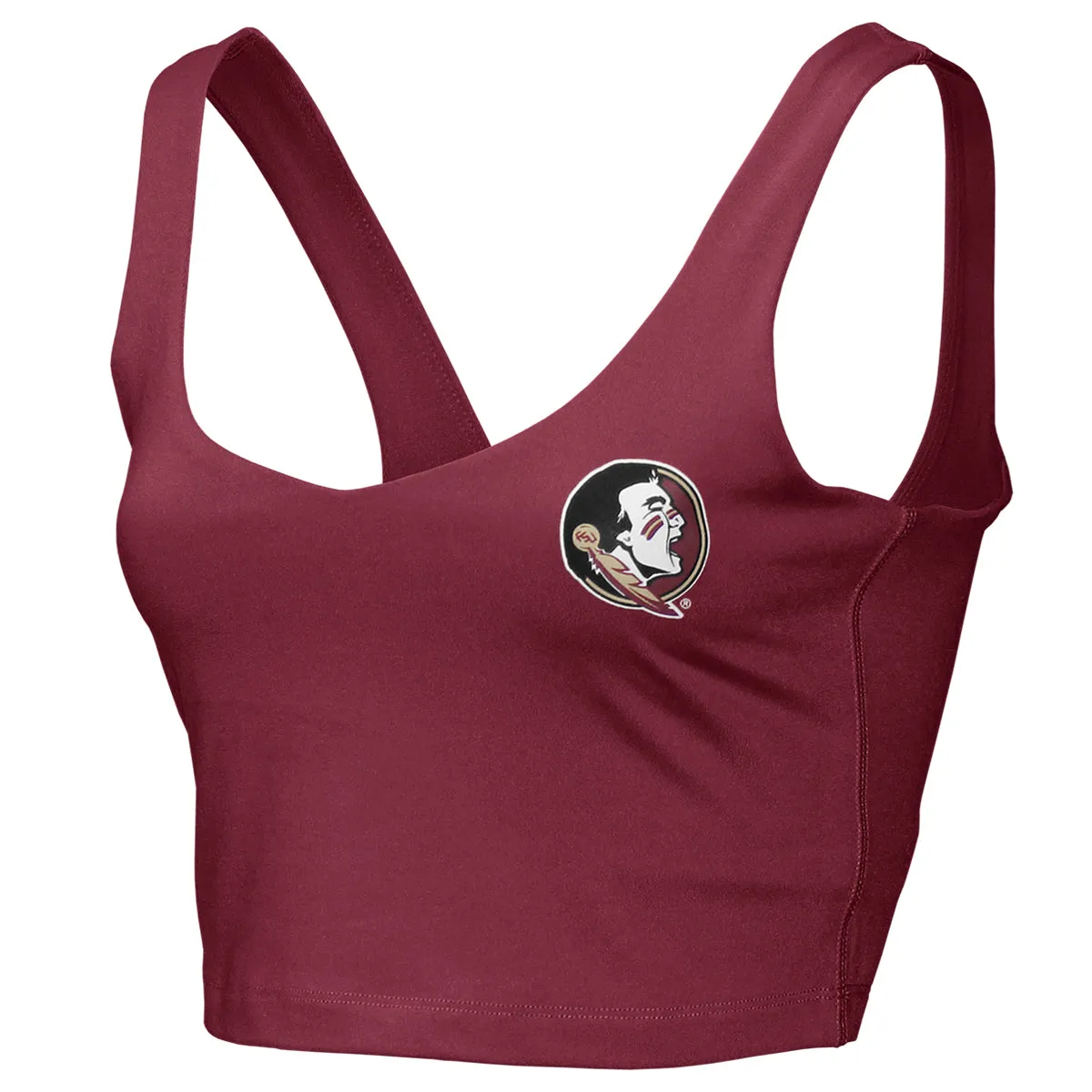 Zoozatz Women's Seminole Logo V-neck Crop Tank - Garnet ZooZatz Clothing Women
