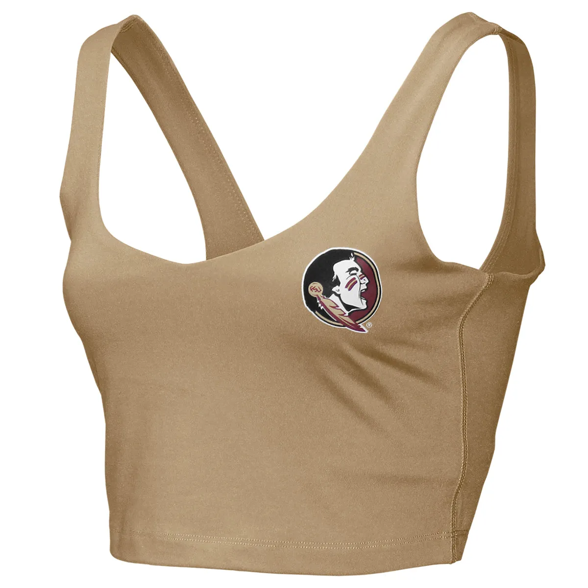 Zoozatz Women's Seminole Logo V-neck Crop Tank - Gold ZooZatz Clothing Women