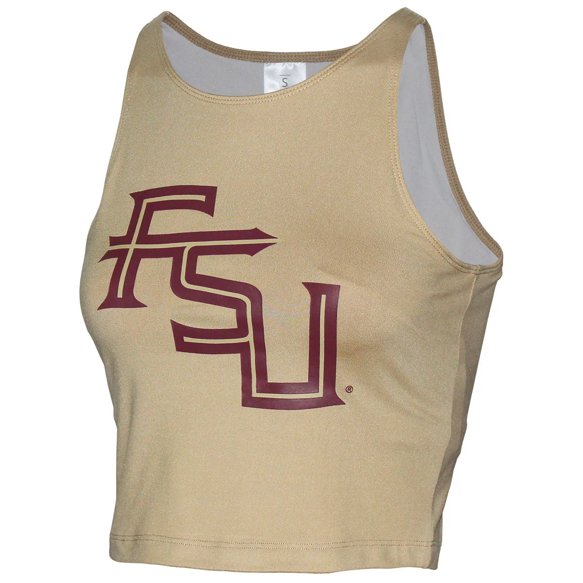 ZooZatz's Women's Stacked FSU Crop Tank - Gold ZooZatz Clothing Women