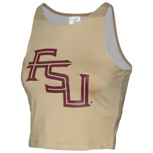 ZooZatz's Women's Stacked FSU Crop Tank - Gold ZooZatz Clothing Women